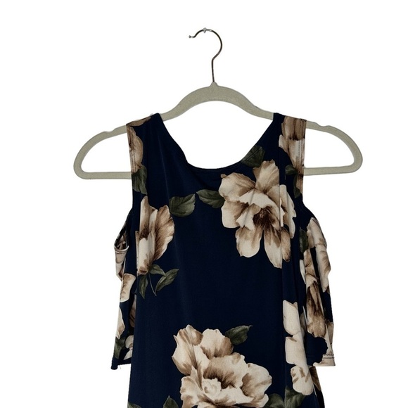 MY Bump Addison Maternity Navy Floral Cold Shoulder Fall Bodycon Dress size XL - Picture 12 of 16